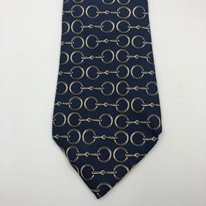 Hermes Accessories - Hermes Paris Men Ties Navy Blue Chain Silk Necktie Hermes Accessories - Hermes Paris Men Ties Navy Blue Chain Silk Necktie